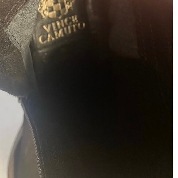 Vince Camuto Black Suede Slouch Knee High Side Zip Square Toe Heel Women 7 Boot - Picture 8 of 8